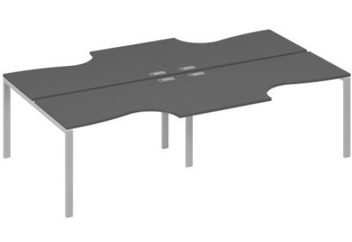 Рабочая станция эргономичная (4х140) Мира Нумо, цвет антрацит премиум + серый