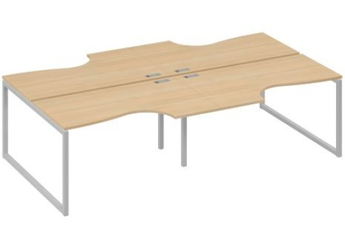 Рабочая станция эргономичная (4х140) Мира Одри, цвет натуральный дуб + серый