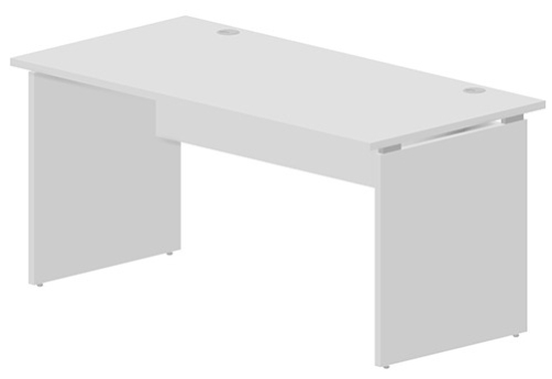 Стол рабочий (2 заглушки) Аронти, цвет белый