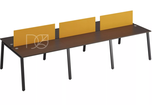 Стол на 6 рабочих мест (с просветом), цвет венге