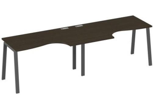 Станция рабочая эргономичная 2х140 Мира Трио, цвет венге + антрацит