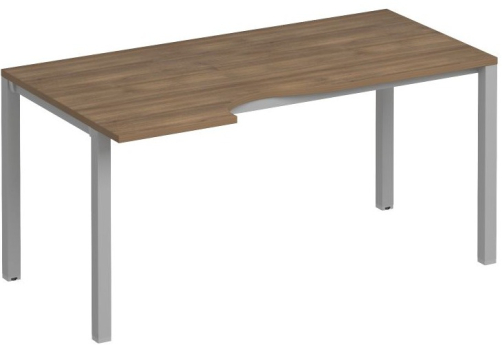 Стол эргономичный левый Прайм Металл 50, цвет шамони темный + серый
