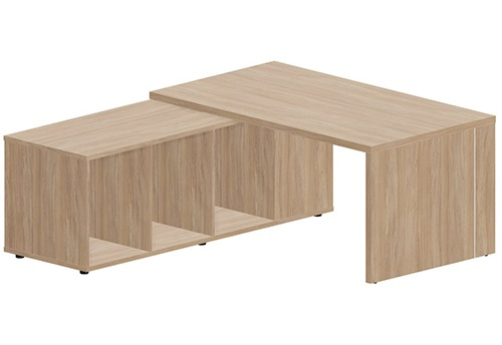 Стол на опорной сервисной тумбе (левый) Эльберт, цвет светлый дуб