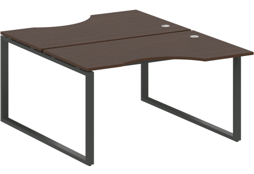 Стол на 2 рабочих места эргономичный, цвет венге