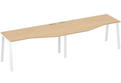 Рабочая станция эргономичная (2х160) Мира Нумо, цвет натуральный дуб + белый