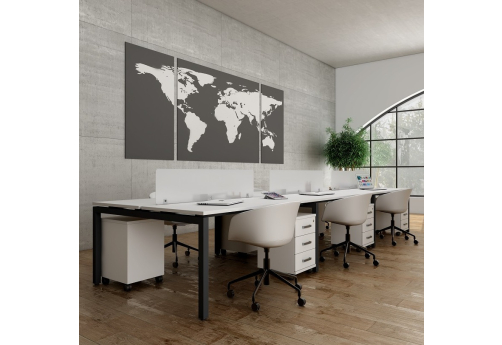 Бенч-система на 6 рабочих мест Деко Тренд, цвет белый