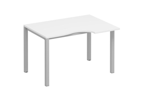 Стол эргономичный правый Прайм Металл 50, цвет белый + серый