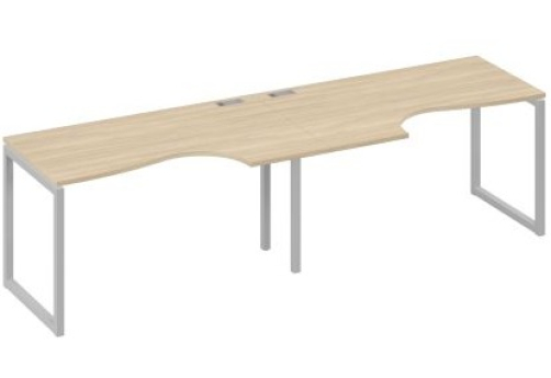 Рабочая станция эргономичная (2х140) Мира Одри, цвет дуб скандинавский + серый