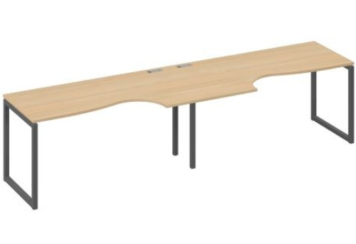Рабочая станция эргономичная (2х160) Мира Одри, цвет натуральный дуб + антрацит