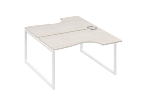 Рабочая станция эргономичная (2х140) Мира Одри, цвет дуб шамони + белый