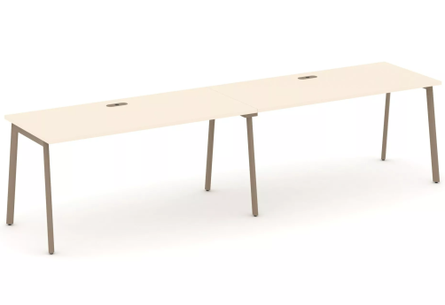 Рабочая станция на 2 места (с лючками), цвет сатин