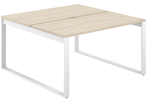 Рабочая станция с вырезом Фламинго, цвет акация + белый