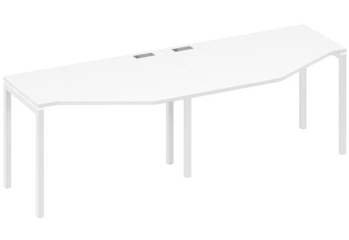 Рабочая станция эргономичная 2х120 Техно Мира Лофт, цвет белый премиум + белый