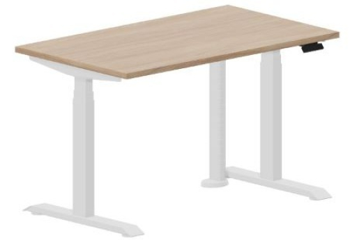 Стол регулируемой высоты Бенет, цвет светлый дуб + белый