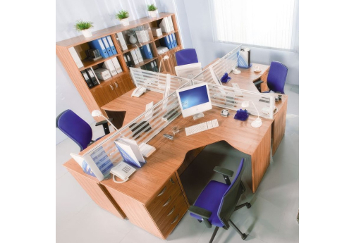 Рабочая станция на 4 человека Тарли, цвет ольха