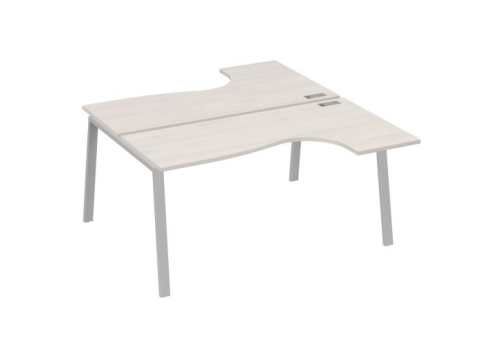Рабочая станция эргономичная 2х160 Мира Трио, цвет дуб шамони + серый