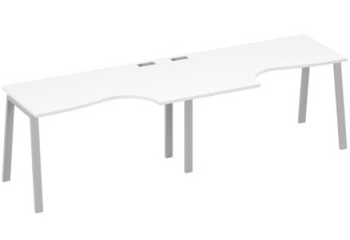 Станция рабочая эргономичная 2х140 Мира Трио, цвет белый премиум + серый