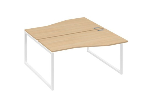 Рабочая станция эргономичная (2х160) Мира Одри, цвет натуральный дуб + белый