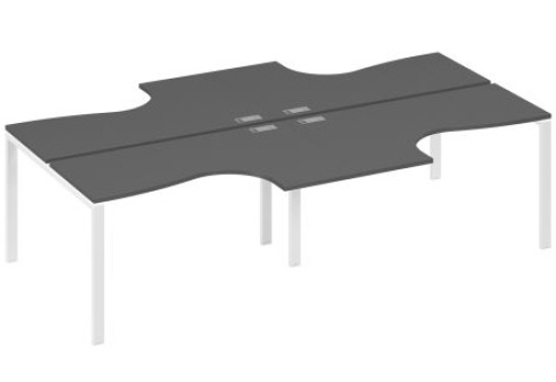 Рабочая станция эргономичная (4х140) Мира Нумо, цвет антрацит премиум + белый