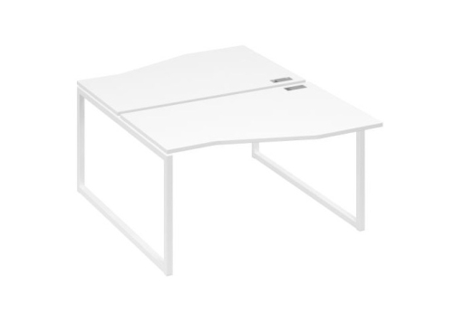 Рабочая станция эргономичная (2х140) Мира Одри, цвет белый премиум + белый