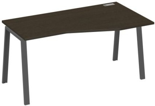 Стол эргономичный правый 160 Мира Трио, цвет венге + антрацит