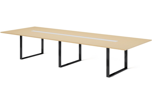 Стол для переговоров, цвет светлый дуб + черный