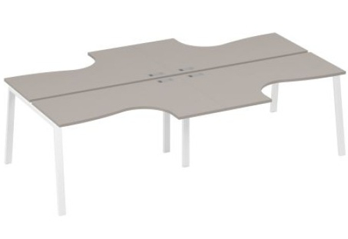 Рабочая станция эргономичная 4х140 Мира Трио, цвет мокко премиум + белый
