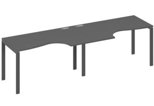 Рабочая станция эргономичная (2х140) Мира Нумо, цвет антрацит премиум + антрацит