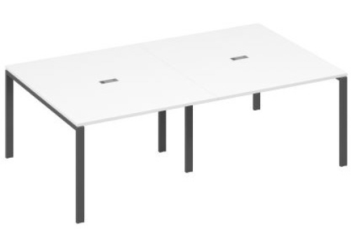 Стол для переговоров прямоугольный Мира Нумо, цвет белый премиум + антрацит