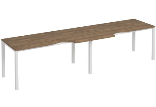 Рабочая станция эргономичная (2х160) Прайм Металл 50, цвет шамони темный + белый