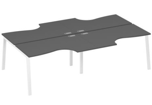 Станция рабочая эргономичная 4х140 Мира Трио, цвет антрацит премиум + белый
