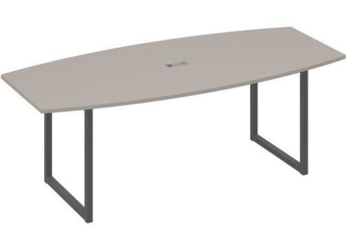 Стол для переговоров фигурный Мира Одри, цвет мокко премиум + антрацит