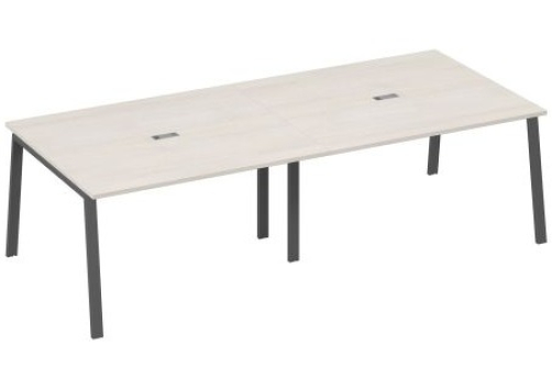 Стол для переговоров Мира Трио, цвет дуб шамони + антрацит