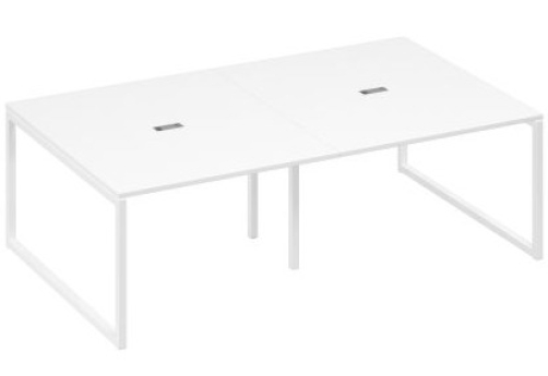 Стол для переговоров прямоугольный Мира Одри, цвет белый премиум + белый