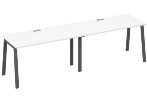 Рабочая станция 2х140 Мира Трио, цвет белый премиум + антрацит