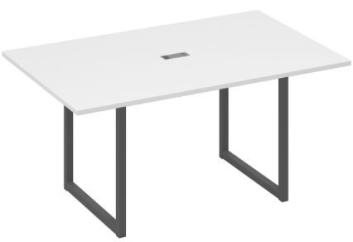 Стол для переговоров прямоугольный Мира Одри, цвет белый премиум + антрацит