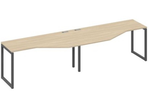 Рабочая станция эргономичная (2х160) Мира Одри, цвет дуб скандинавский + антрацит