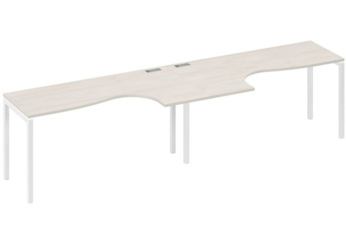 Рабочая станция эргономичная 2х160 Классика Мира Лофт, цвет дуб шамони + белый