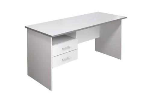 Стол рабочий с тумбой, цвет серый