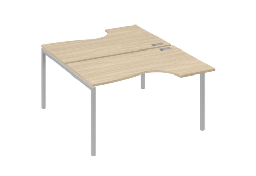 Рабочая станция эргономичная 2х140 Классика Мира Лофт, цвет дуб скандинавский + серый