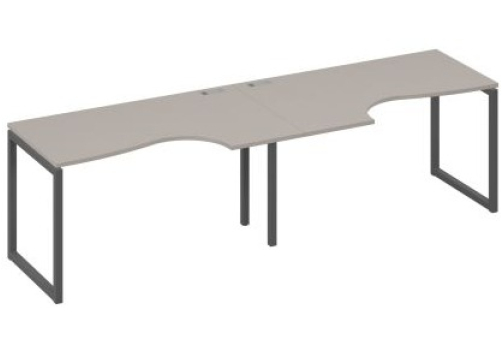 Рабочая станция эргономичная (2х140) Мира Одри, цвет мокко премиум + антрацит