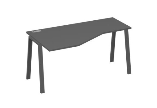 Стол эргономичный левый Мира Трио, цвет антрацит премиум + антрацит