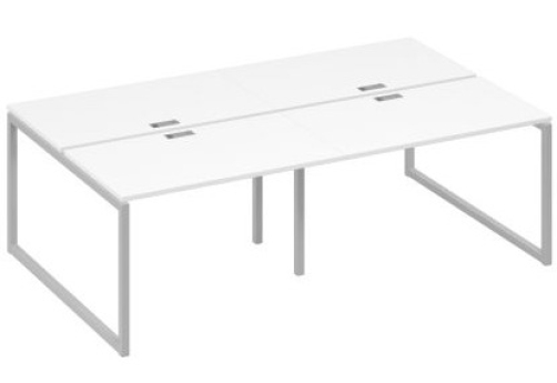 Рабочая станция (4х120) Мира Одри, цвет белый премиум + серый