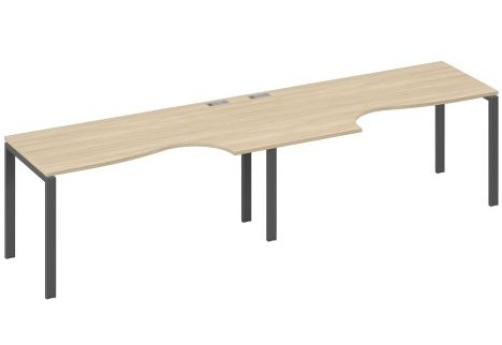 Рабочая станция эргономичная (2х160) Мира Нумо, цвет дуб скандинавский + антрацит