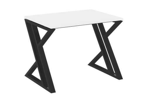 Стол рабочий Европа, цвет белый бриллиант + черный