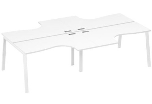 Рабочая станция эргономичная 4х140 Мира Трио, цвет белый премиум + белый