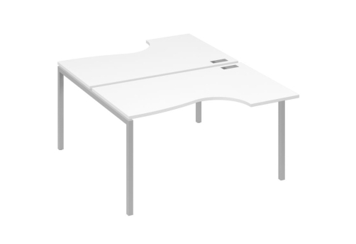 Рабочая станция эргономичная 2х140 Классика Мира Лофт, цвет белый премиум + серый