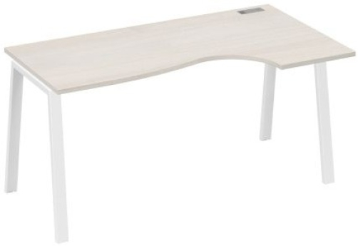 Стол эргономичный правый 160 Мира Трио, цвет дуб шамони + белый