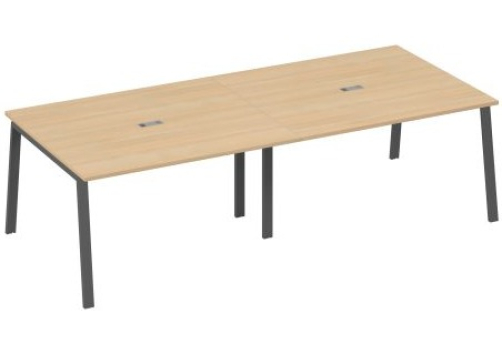 Стол для переговоров Мира Трио, цвет натуральный дуб + антрацит