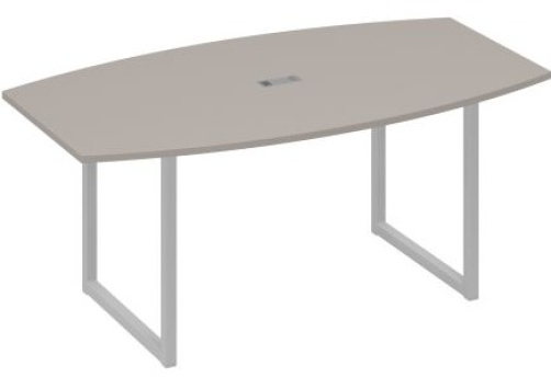 Стол для переговоров фигурный Мира Одри, цвет мокко премиум + серый